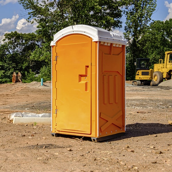 how often are the porta potties cleaned and serviced during a rental period in Prince